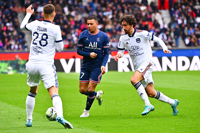 Kylian Mbappé face aux Girondins de Bordeaux, 13/03/22 (Icon Sport)